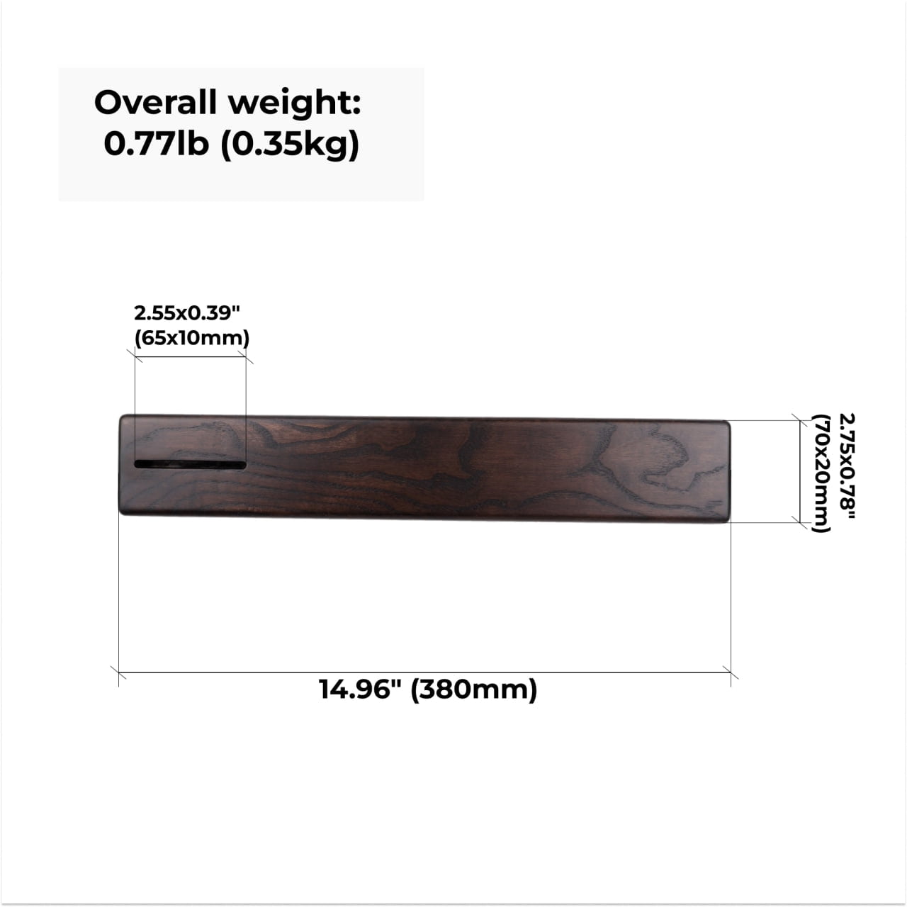 Wooden Display 14.96'' for Hatchet, Handmade Axe Display Oak Wood