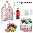 thumbnail image 3 of 5 Pack Foldable Shopping Bag,Red Christmas Snowflake Pattern Reusable Grocery Bags with Pockets,Large Reusable Tote Bags with Handles Waterproof & Lightweight, 3 of 6