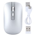 thumbnail image 1 of HXSJ Wireless Mouse Dual??Mode Rechargeable for Bluetooth 5.1 Office Game Universal M50(Silver ), 1 of 8