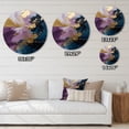 thumbnail image 4 of Designart "Realities On Canvas Purple and Blue IV" Abstract Painting Metal Round Wall Art Prints, 4 of 5