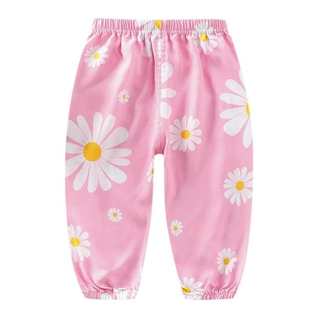 

Dr.Eam Toddler Toddler Children Summer Girls Boys Trousers Stylish Haren Pants Resort Style Printed Beach Pants Bottom Casual Relaxed Y2K Streetwear Pink 2 Y-3 Y