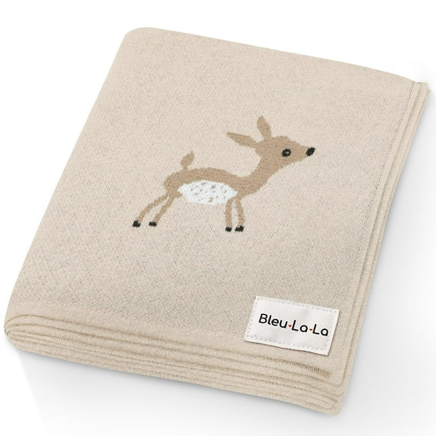 Manta de bebé Bleu La La Deer Taupe 89x79 cm 100% algodón