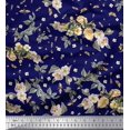thumbnail image 1 of Soimoi Rayon Fabric Leaves,Moth & Magnolia Floral Decor Fabric Printed Yard 42 Inch Wide, 1 of 3