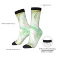 thumbnail image 6 of Honeii Green And Gold Abstract Marble Print Adult Socks,Crew Socks,Casual Calf Socks,Daily Wear Socks for Men & Women, Perfect for Sports, Casual and Everyday Use, 6 of 6