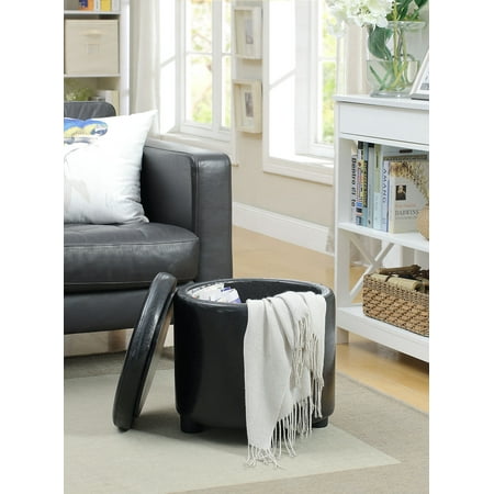 Convenience Concepts Designs4Comfort Round Accent Storage Ottoman