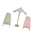 thumbnail image 4 of Kokiya 3 Pieces 1:12 Dollhouse Beach Chair and Umbrella for Miniature Garden Indoor, 4 of 9