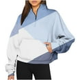 thumbnail image 1 of 2023 Chandail en Molleton de Mode pour Femmes 50 % de Rabais Liquidation Mode Imprimé à Manches Longues Demi-Fermeture à Glissière Sans Capuche Col Montant, 1 of 4