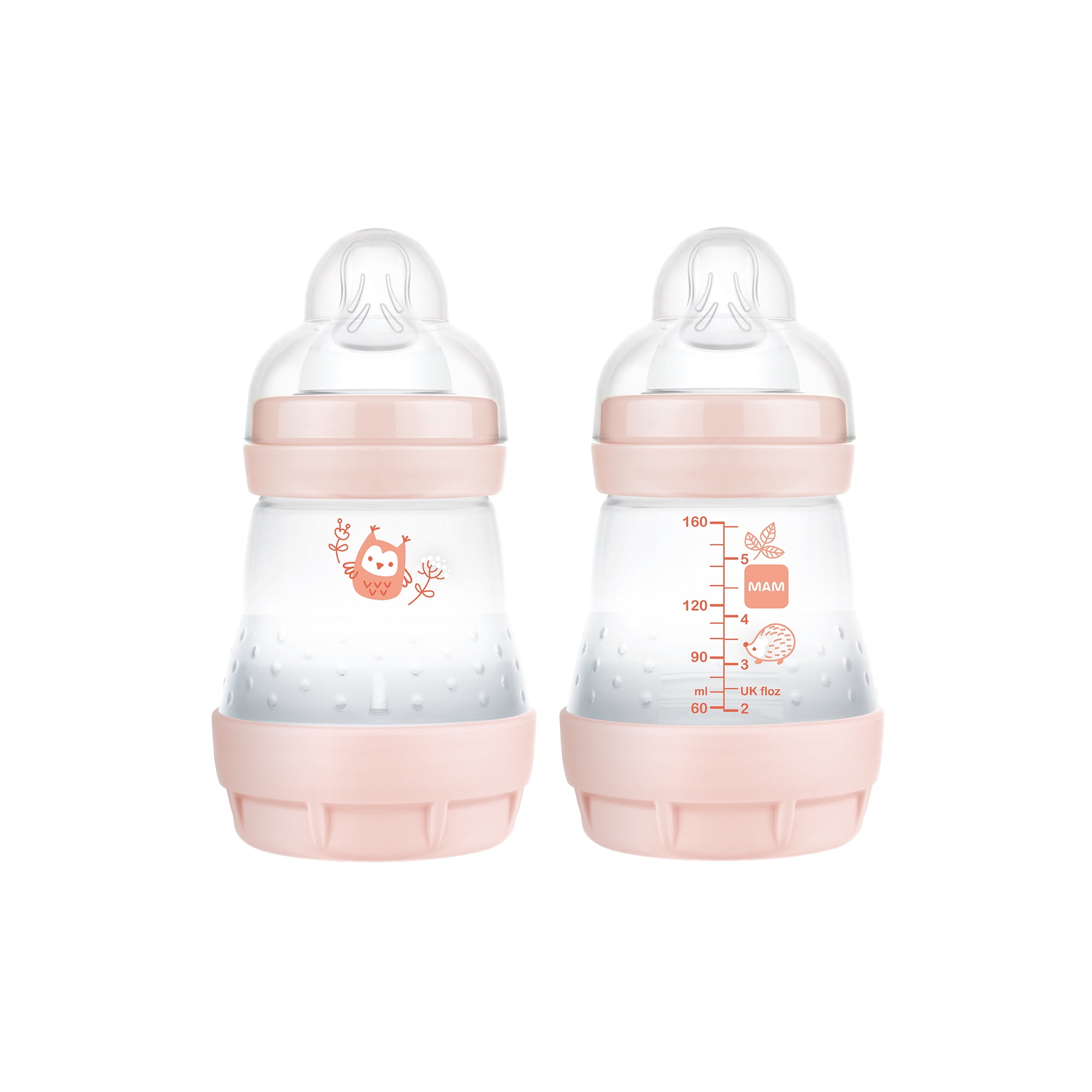 WITLIFCH Anti-Colic Baby Bottles Newborn 2 Pack Wide Neck Bottles 6&10 OZ Baby Bottles for Girls and Boys with Handle Clear BPA-Free Feeding Bottle Gift Set