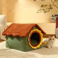 thumbnail image 3 of Tvtnvo Dog House Washable Dog Bed Warm Winter Enclosed Pet Shelter Cozy Hideaway for Small and Medium Dogs and Pets Indoor Foldable Plush Insulated Sleeping Cave Multicolor 17x14x13.3in, 3 of 8