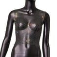 thumbnail image 4 of Top corto de malla Macarena Mujer Cuello en V Negro, 4 of 7
