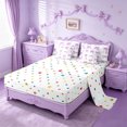 thumbnail image 3 of Manfei Purple Ribbon Bow 7pcs Bedding Comforter Set For Girls,Kawaii Dreamy Bowtie Pattern Queen Bedding Sets,Reversible, 3 of 7