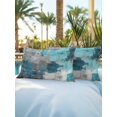 thumbnail image 6 of Outdoor Pillows Waterproof, Teal Grey Bedding Throw Pillows with Insert for Couch Sofa Bed, Modern Oil Painted Abstract Art Aesthetics 12x20 Inch Pillowcases Decorative Camping Patio Pillow Set of 2, 6 of 8