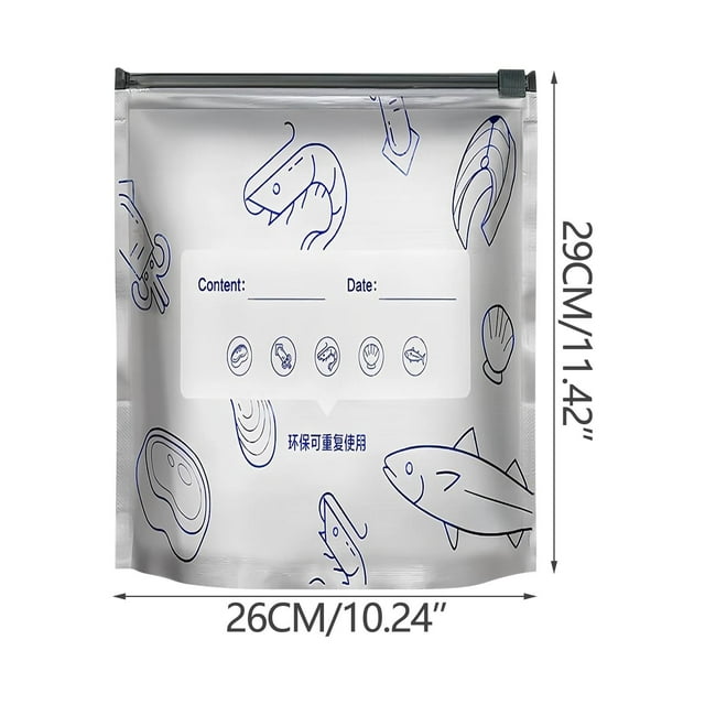 Lksixu 10PC Food-Grade Aluminum Foil Sealing Bags Refrigerator And Freezer Ziplock Bags For Food Storage Kitchen Gadgets