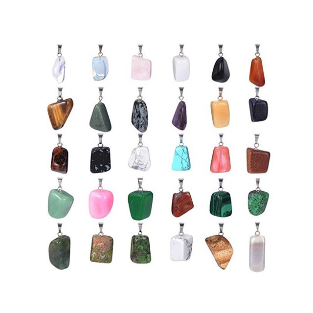 Sonducket 30 Uds. Colgante de piedra irregular, collar de pendientes, cuentas de piedra de cristal DIY, colgante, accesorios para manualidades de joyería Ropa, zapatos y accesorios Miscelánea