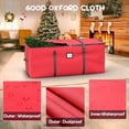 thumbnail image 2 of Christmas Tree Storage Bag, Fits up to 9 ft. Artificial Trees, Heavy Duty ,Waterproof &Tear Proof 600D Oxford (Red), 2 of 7