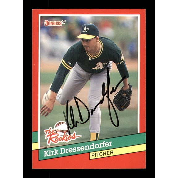 Kirk Dressendorfer Autographed 1991 Donruss The Rookies Rookie Card #24 Oakland A's SKU #184536