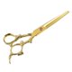 thumbnail image 5 of Tijeras de peluquería de 6,5 pulgadas con acabado dorado, tijeras profesionales de barbero con cuchillas afiladas como navajas., 5 of 5