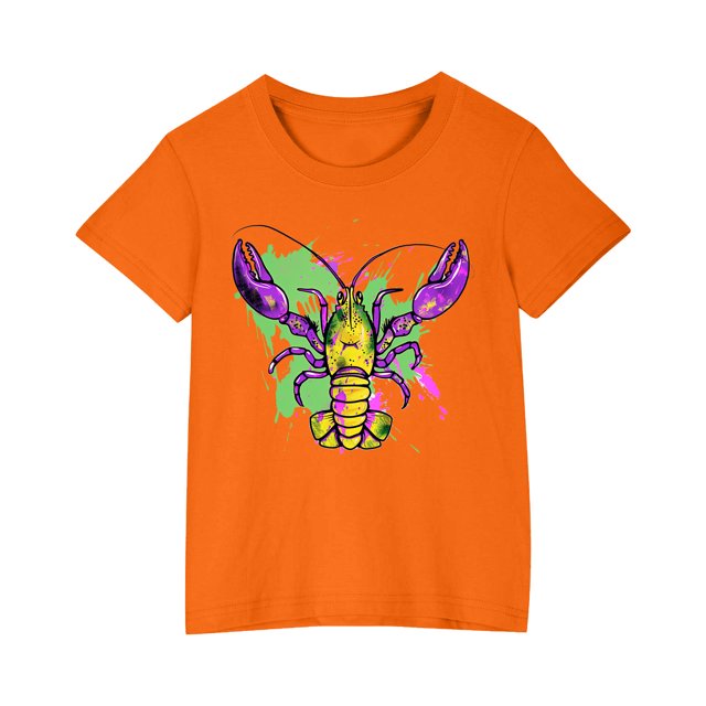 RXIRUCGD 2025 Vêtements d'Été pour Enfants T-shirt Imprimé Mode Mignon Col Rond Manches Courtes