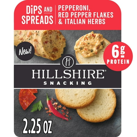 Hillshire Snacking Pepperoni, Red Pepper Flakes & Italian Herbs, Cheese Spreads, 2.25 oz (Refrigerated)