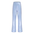 thumbnail image 3 of Haitryli Women's Sparkle Sequin Pants Drawstring Waist Wide Leg Straight Leg Long Pants for Nightclub Light Blue S, 3 of 6