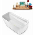 thumbnail image 2 of 67" Streamline N1721PBR Soaking Freestanding Tub and Tray With Internal Drain in Polished Brass, 2 of 7