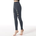 thumbnail image 2 of UTSJKR Women's Ripped High Waisted Leggings - Stretch Workout Tights Buttery Soft Sexy Yoga Active Pants Gray L, 2 of 3