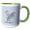 Green/White, variant on 3drose, Rooster Wearing Cowboy Hat, 11oz Mug