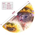 thumbnail image 3 of Yiaed Daisy Sunflower Lazy Cat Print Christmas Tree Skirt , Tree SkirtsTree Mat for Christmas Winter Holiday Indoor Decorations-30", 3 of 7