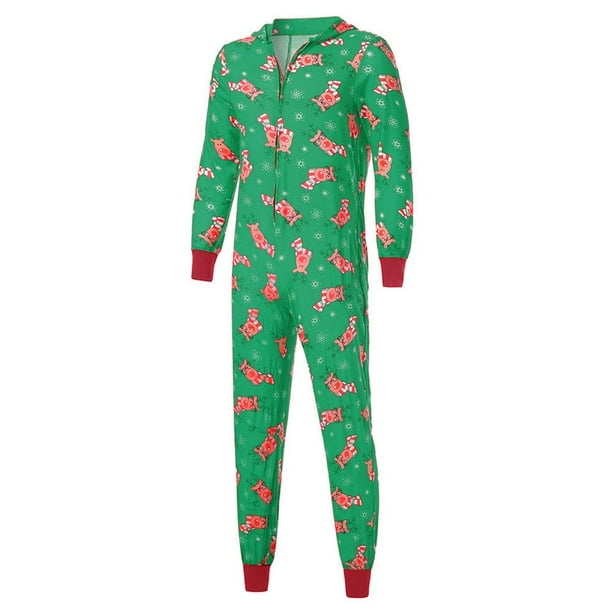 Clearance sale Christmas Pajamas Set One-Piece Zip-Front Romper