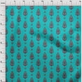 thumbnail image 3 of oneOone Silk Tabby Fabric Leaves & Paisley Block Printed Fabric 1 Yard 42 Inch Wide, 3 of 4