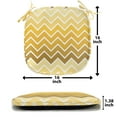 thumbnail image 6 of Chevron Chair Seating Cushion, Pattern with Zigzag Yellow Ombre Birthday Celebration Parties Gatherings, Soft Seat Pads for Office with Anti-slip Backing, 16"x16", Yellow Pale Yellow, by Ambesonne, 6 of 6
