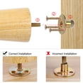 thumbnail image 6 of Uxcell 8Pcs Wood Furniture Legs Wood Color Hardwood Legs for Sofa 4.7 Inch, 6 of 7