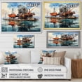 thumbnail image 4 of Designart "Teal Oil Rigs landscapes Offshore II" Oil Rigs / Fields Floater Framed Wall Decor, 4 of 7