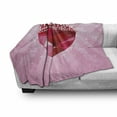 thumbnail image 3 of Queen Soft Flannel Fleece Throw Blanket, Vibrant Red Love Heart with Princess Crown Cartoon Style Romantic Kids Girls Design, Cozy Plush for Indoor and Outdoor Use, 50" x 70", Pink Red, by Ambesonne, 3 of 6