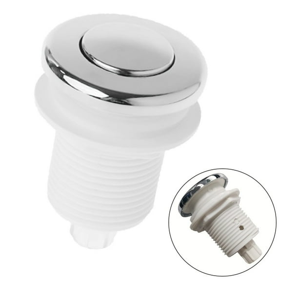 For Bathtub Air Pressure Switch 32mm White Air Switch Button Bright Chrome Plating Pneumatic Switch Spa Waste Garbag Practical