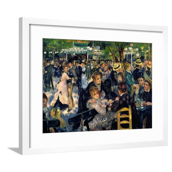 Ball at the Moulin De La Galette, 1876, Figurative Framed Art Print Wall Art by Pierre-Auguste Renoir