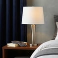 thumbnail image 3 of Metal Slim Cone Table Lamps for Home Decor - Decorative Light for Bedroom Nightstand, Living Room, and Bedside - Accent Lamp for Office and Study Room - Set of 2, 25", Silver & Metallic, 3 of 11