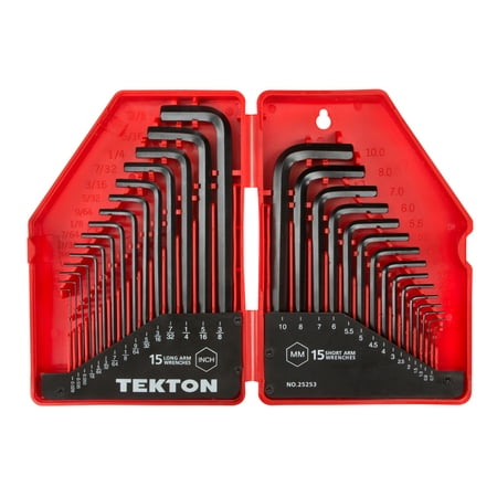 TEKTON Hex Key Wrench Set, 30-Piece (.028-3/8 in., .7-10 mm) | 25253