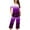 Purple2, variant on Women's Capri Pajama Sets Summer Comfy Short Sleeve Tops and Capris Pants Pjs Sleepwear with Pockets
