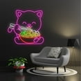 thumbnail image 2 of Handmadetneonsign Cute Cat Eating Ramen Neon Sign, Cat Eating Noodles LED Sign, Vegetables & Egg, 2 of 5