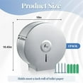 thumbnail image 2 of 1 Pcs Industrial Toilet Paper Holder Commercial Roll Dispenser Wall Mount Stainless Steel Jumbo Tissue Dispenser Fits 9" Roll Toilet Paper for Office Home Public Places (Silver), 2 of 4