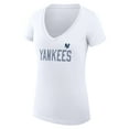 thumbnail image 2 of Women's G-III 4Her by Carl Banks  White New York Yankees Dot Print V-Neck Fitted T-Shirt, 2 of 3