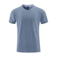 thumbnail image 6 of Men's Quick Dry Running T-Shirt With Nylon & Spandex, Crew Neck Short Sleeve Moisture Wicking Top, Solid Printed Athletic Tee for Gym Workout Fitness Reflective Casual | Zenithor,Gray 2XL, 6 of 7