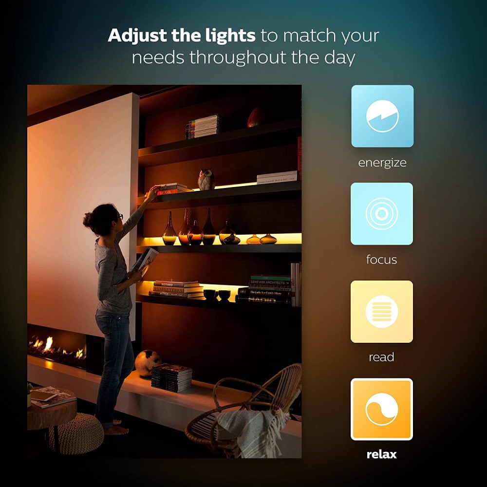 Philips Hue 800276 White and Color Ambiance LightStrip Plus Dimmable LED  Smart Light (Requires Hue Hub, Works with Alexa, HomeKit & Google  Assistant)