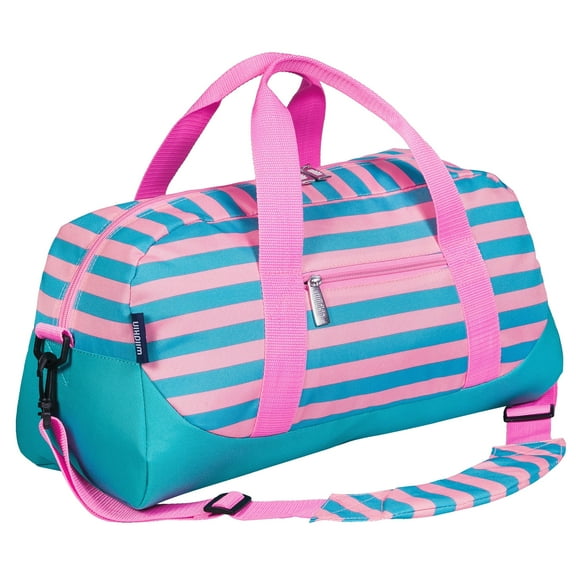 Wildkin Kids by Wildkin, 18 Inch, Overnighter Duffel Bag, with Shoulder Strap, Pink Stripes