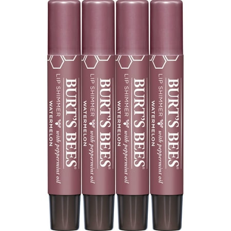 Burt,S Bees Shimmer Lip Tint Stocking Stuffers Set, Tinted Lip Balm Stick, Moisturizing For All Day Hydration With Natural Glowy Pigmented Finish & Buildable Color, Watermelon (4-Pack)