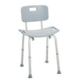thumbnail image 2 of Drive Medical Gray Bathroom Safety Shower Tub Bench Chair with Back, 2 of 7