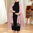 thumbnail image 3 of ManxiVoo Women's Imitation Wrap Evening Gown Shawl Long Scarf Soft Lightweight Elegant Accessory for Special Occasions and Formal Events Pink, 3 of 7