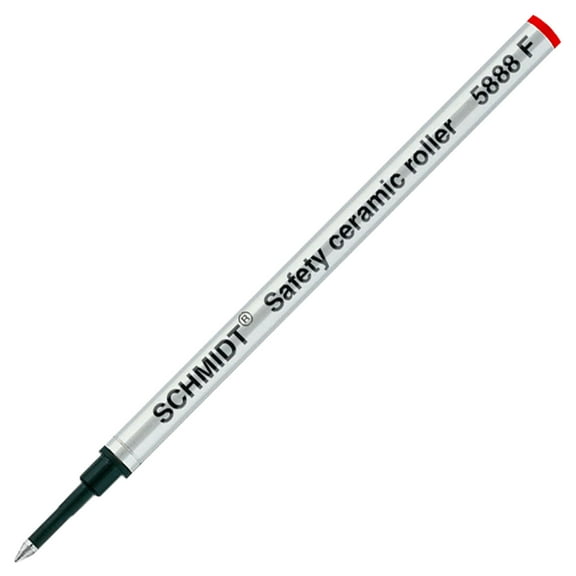 Schmidt 5888 Rollerball Metal Refill - Red Ink Fine Tip