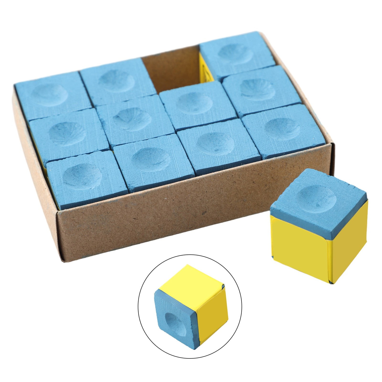 12 Pcs Cubes Chalk Blue, Snooker & Pool Pioneer Cue Chalk, Billiards Snooker Cue Chalk Billiards Non-slip Chalk Indoor Sports Accessories Snooker Accessories